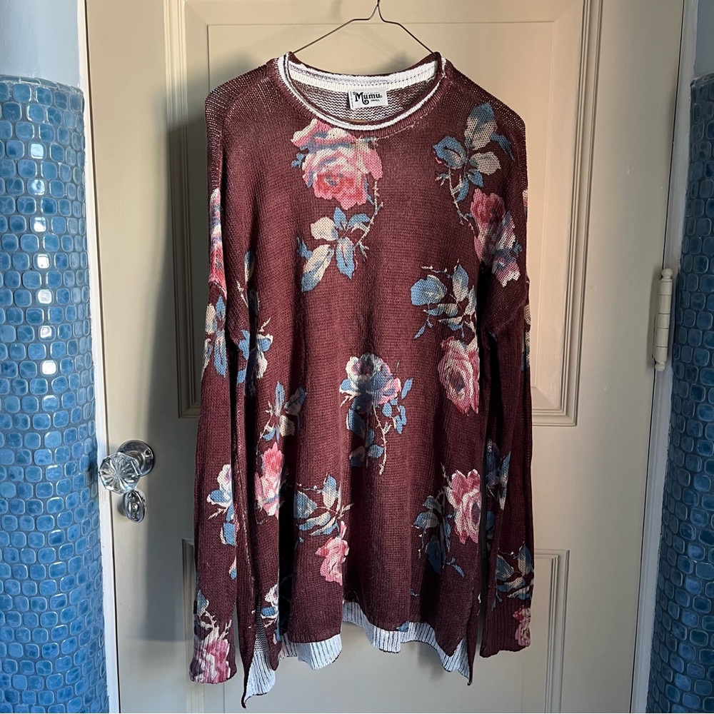 Show me your Mumu campfire sweater maroon burgundy floral
